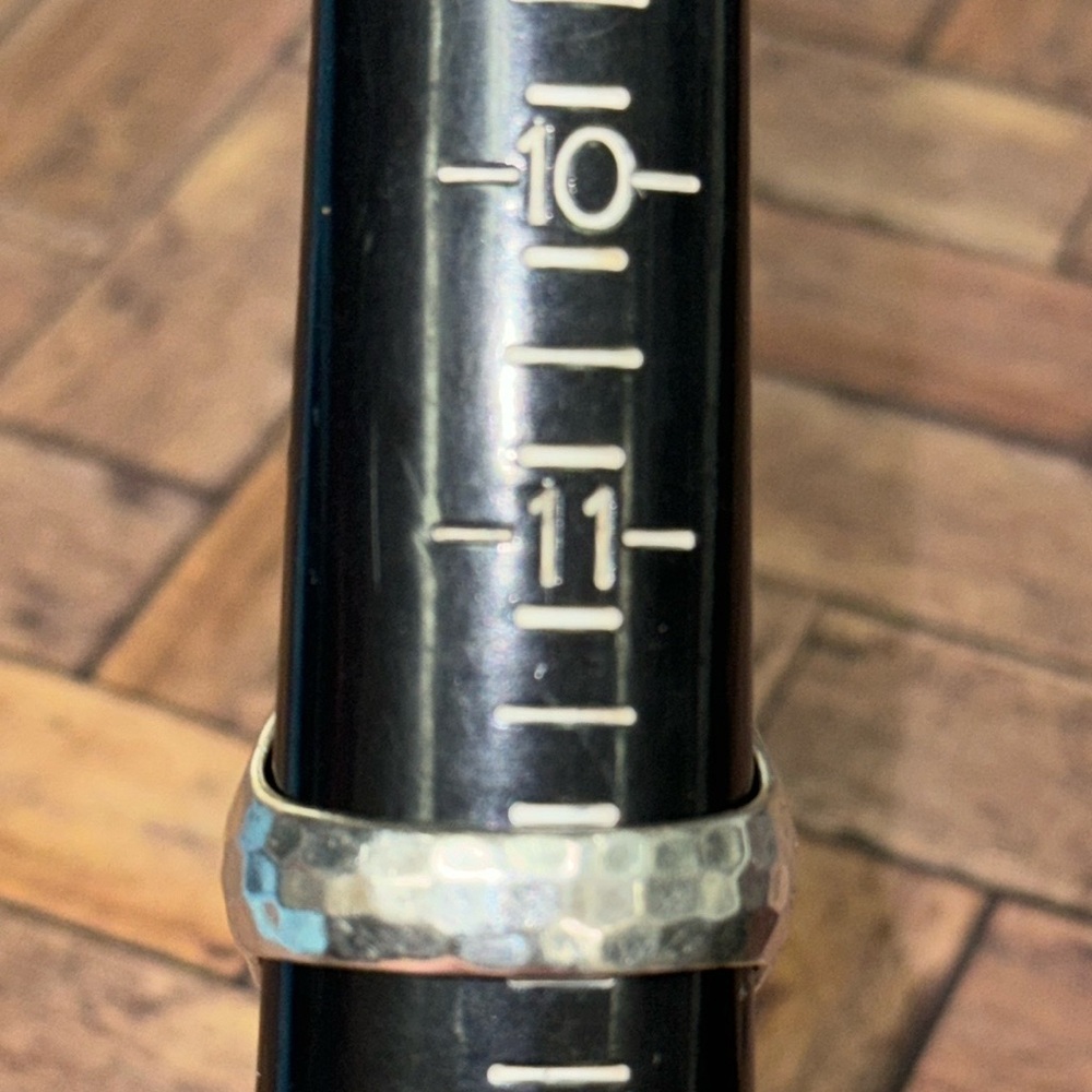 Huge Silver Hammered Ring - image 7